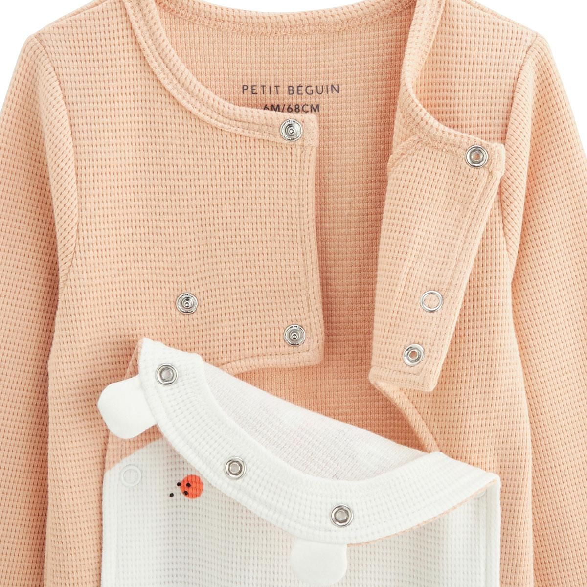 Petit Béguin Pyjama bébé en nid d'abeille ouverture pont Miss Plume