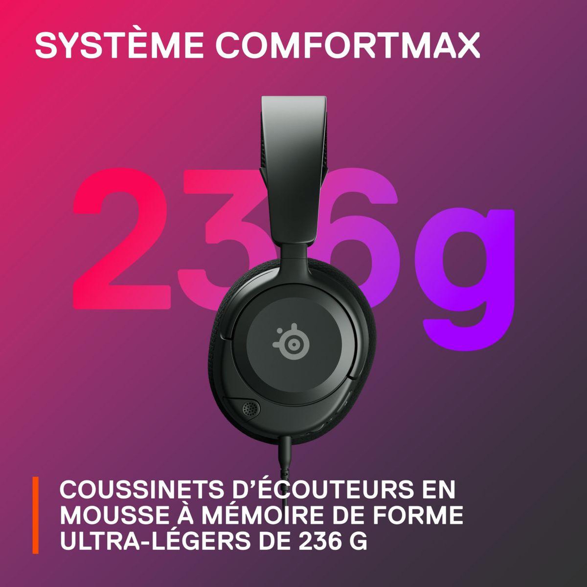 Voir la diapositive 4 : STEEL SERIES Casque gamer Arctis Nova 1 Noir