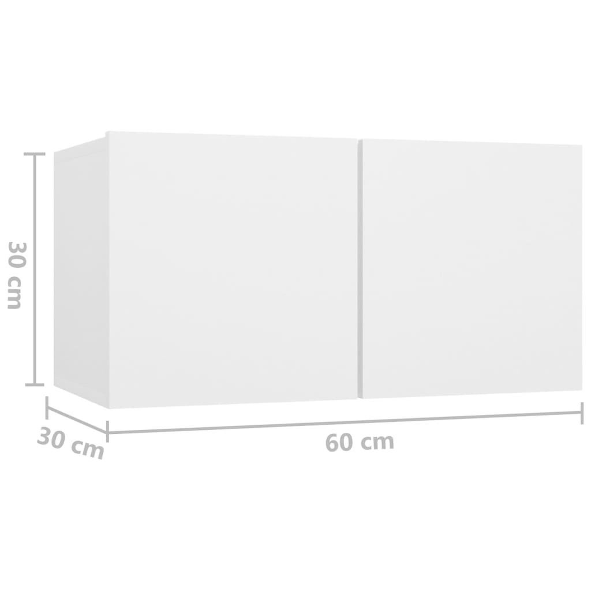 Voir la diapositive 6 : VIDAXL Meuble TV suspendu Blanc 60x30x30 cm