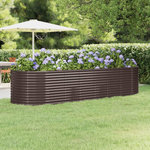 VIDAXL Lit sureleve de jardin Acier enduit de poudre marron
