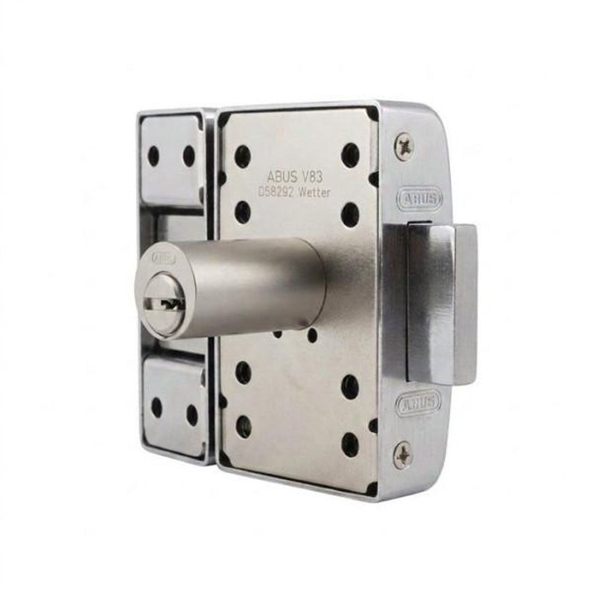 Voir la diapositive 3 : ABUS Verrou de porte haute sécurité - ABUS - VP12R CC 45 F9 - Double cylindre - Acier brossé - 12 goupilles