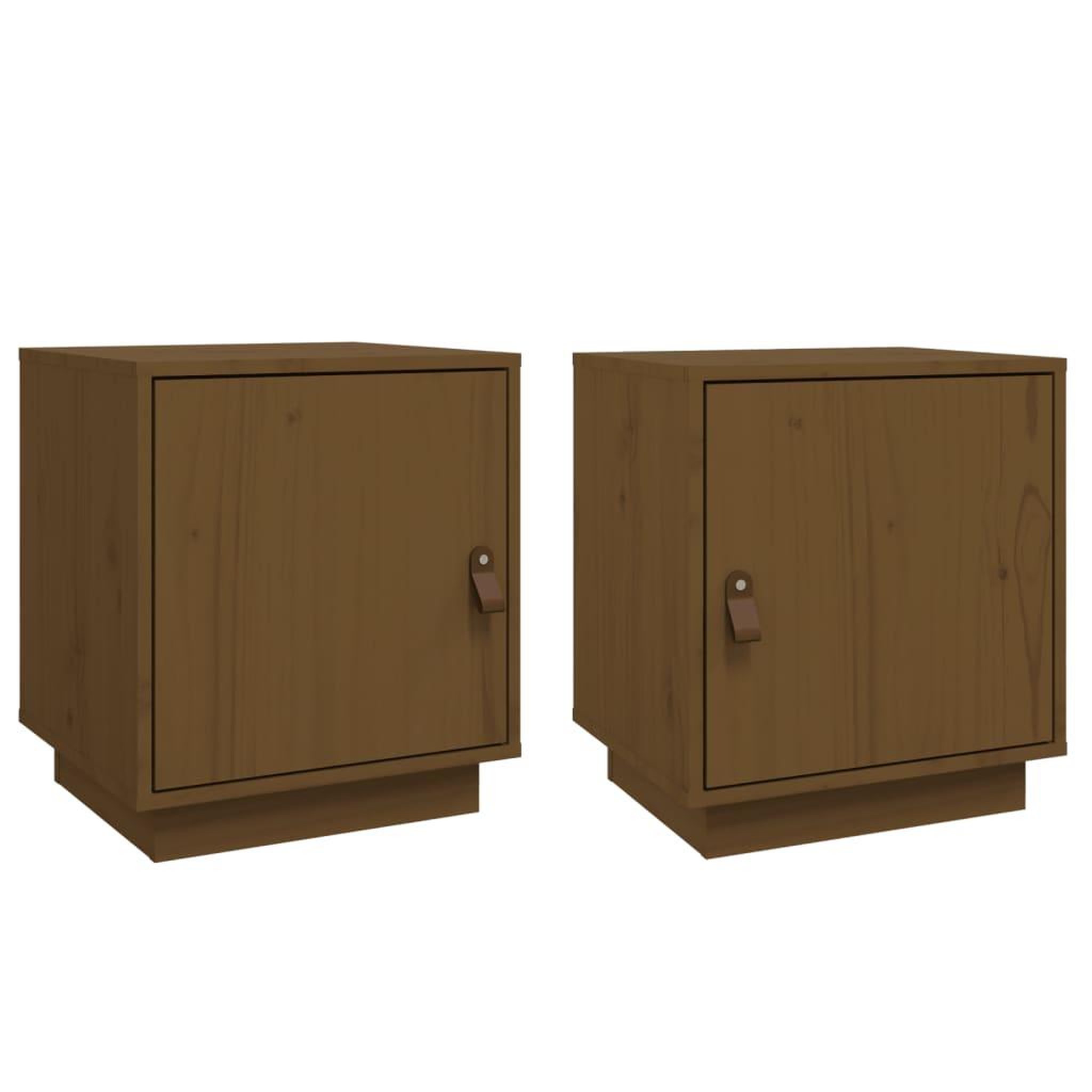 Voir la diapositive 2 : VIDAXL Tables de chevet 2pcs Marron miel 40x34x45cm Bois de pin massif