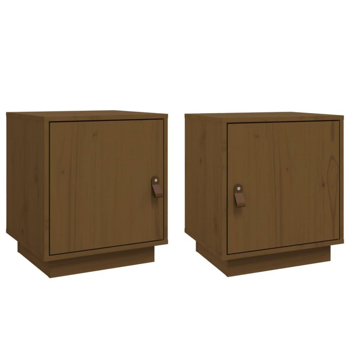 VIDAXL Tables de chevet 2pcs Marron miel 40x34x45cm Bois de pin massif