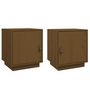 Voir la diapositive 2 : VIDAXL Tables de chevet 2pcs Marron miel 40x34x45cm Bois de pin massif