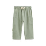 Petit Béguin Pantalon enfant en gaze de coton Gao. Coloris disponibles : Vert