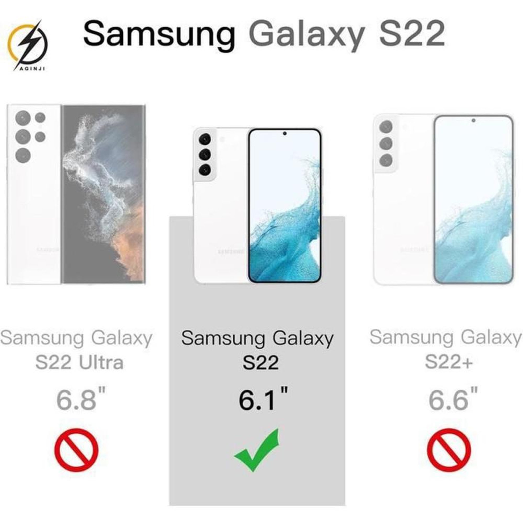 Voir la diapositive 2 : Coque de téléphone transparente anti-chocs en TPU pour Samsung Galaxy S22 5G 6,1 pouces, bords relevés et découpes précises pour haut-parleur, caméra et ports