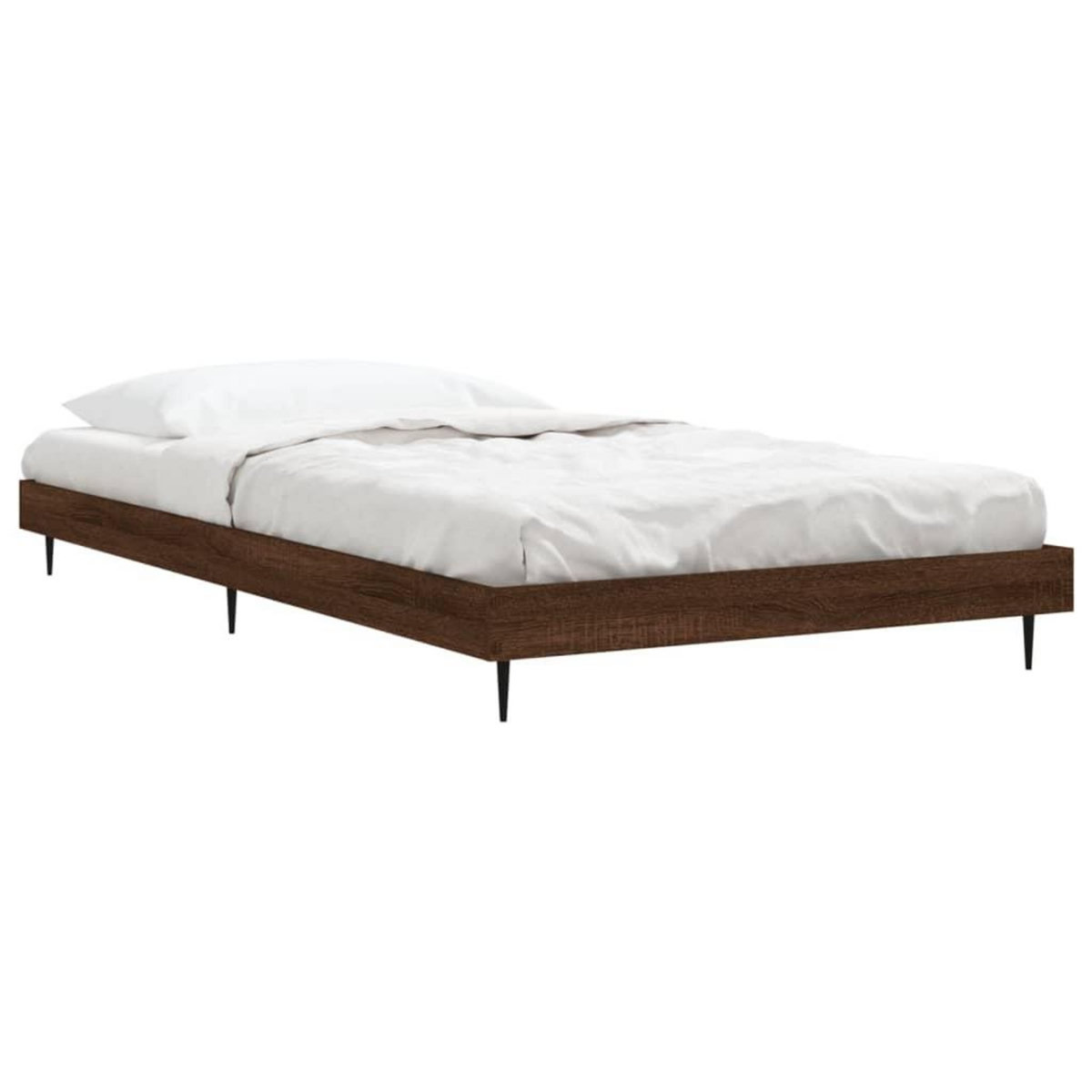 VIDAXL Cadre de lit sans matelas chene marron 90x190cm bois ingenierie