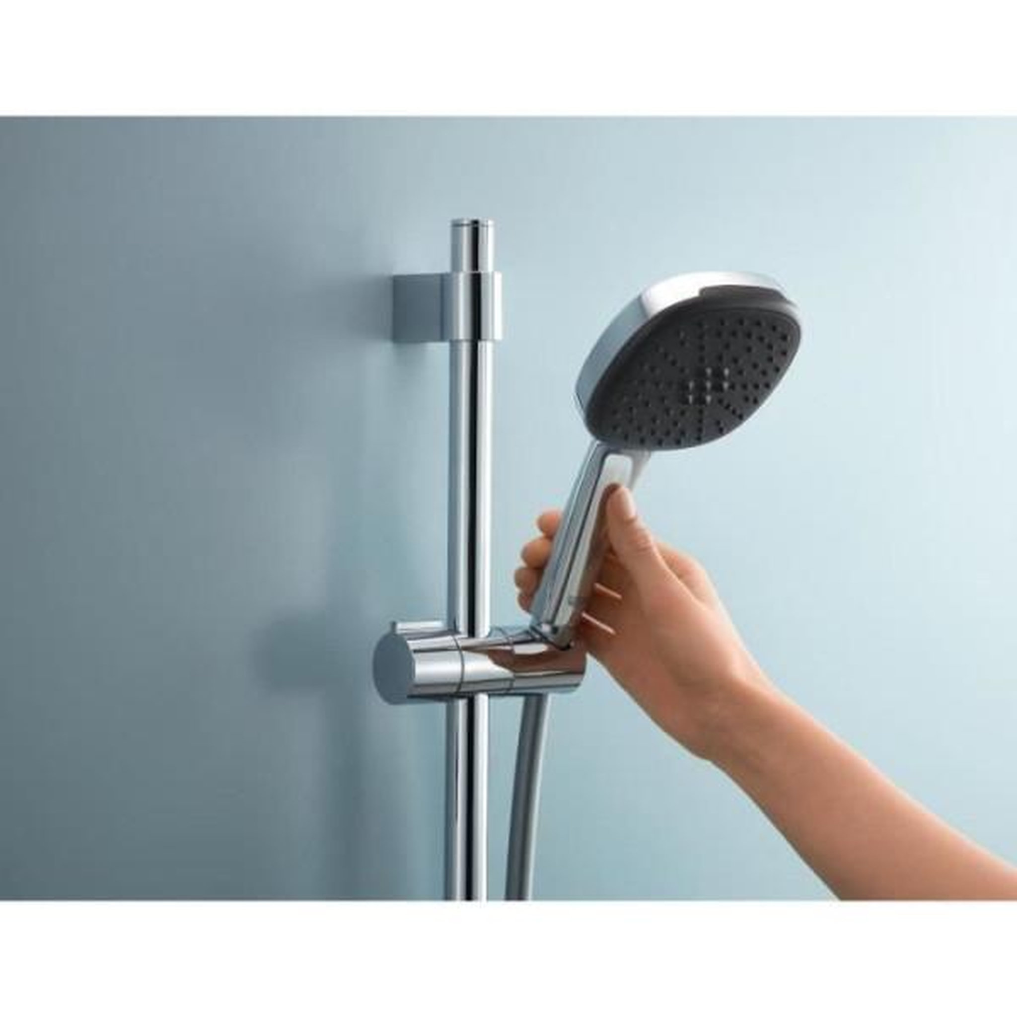 Voir la diapositive 2 : Grohe Ensemble de douche avec pommeau 2 jets, barre et flexible - GROHE Vitalio Comfort 110 26928001 - Sélection facile - Economie d'