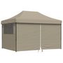 Voir la diapositive 2 : VIDAXL Tente de reception pliable escamotable 4 parois laterales taupe