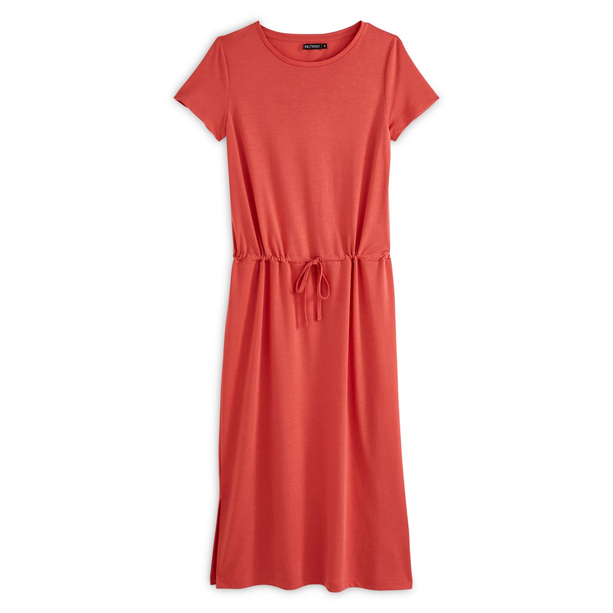 INEXTENSO Robe longue en maille rose corail femme