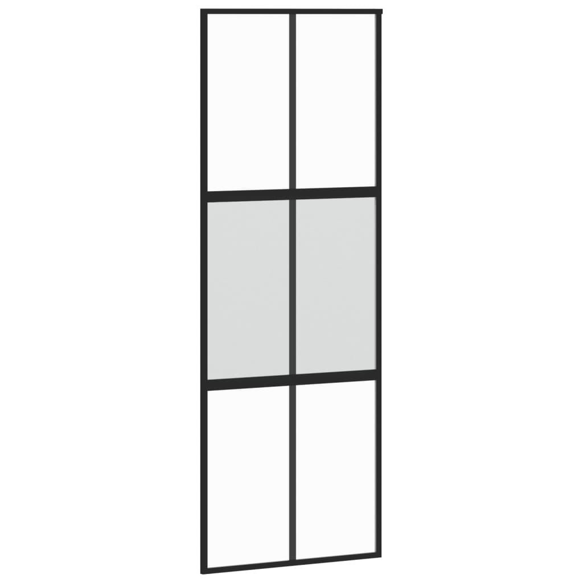 Voir la diapositive 2 : VIDAXL Porte coulissante noir 76x205 cm verre trempe aluminium