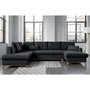 Voir la diapositive 2 : BEST MOBILIER Lagom - canapé d'angle panoramique - convertible - avec coffre - en tissu - 7 places - gauche