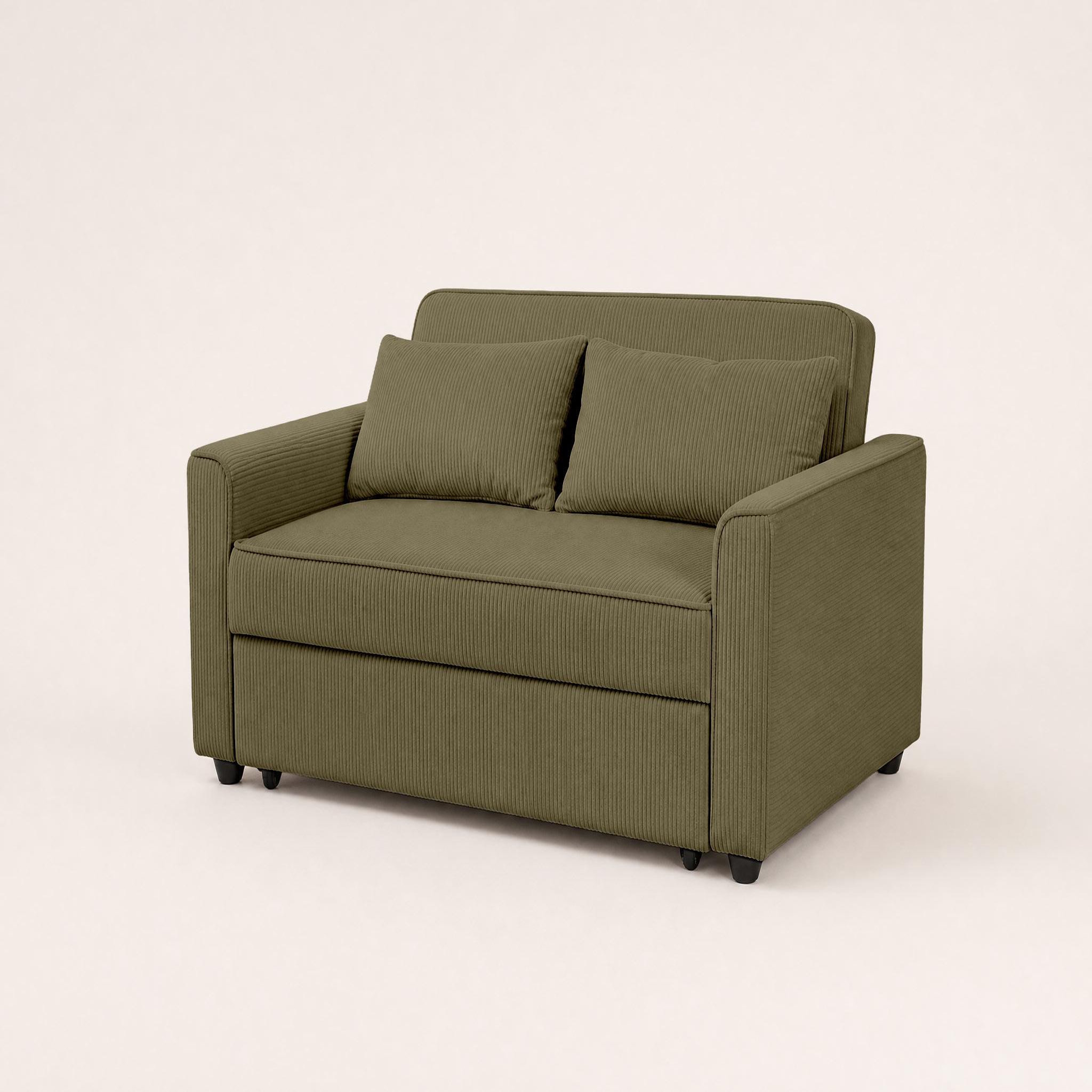 Voir la diapositive 3 : BEST MOBILIER Ernest - canapé droit 2 places convertible en velours côtelé