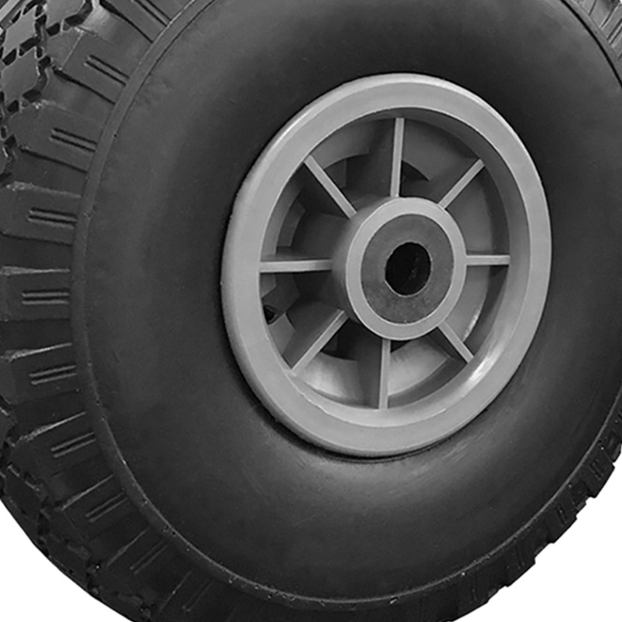 Voir la diapositive 4 : ID MARKET Lot de 2 roues increvables 250mm pour diable chariot alésage axe 16mm