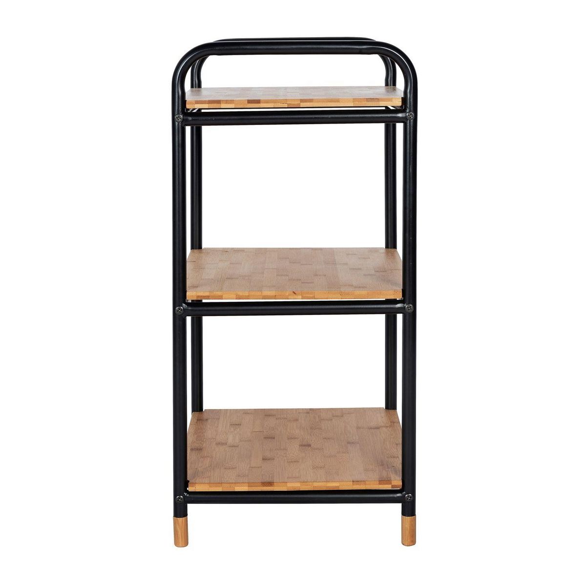 Wenko Etagère basse 3 niveaux en MDF et Métal - Noir et Beige
