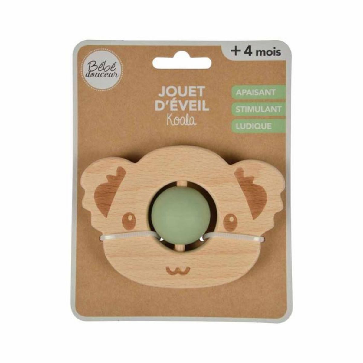 Paris Prix Jouet d'Éveil Bébé  Koala avec Boule  8cm Vert
