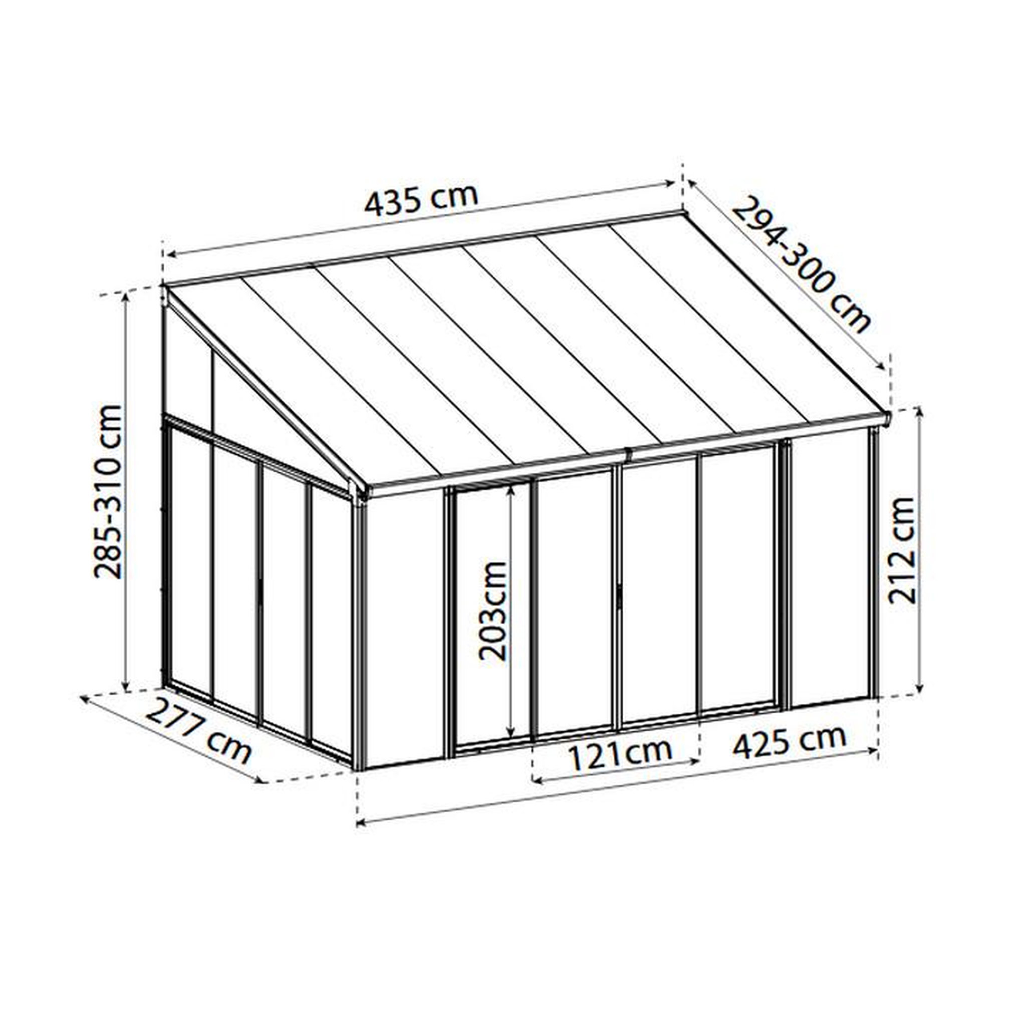 Voir la diapositive 2 : Palram Pergola fermée 11.8m² gris anthracite - 703708