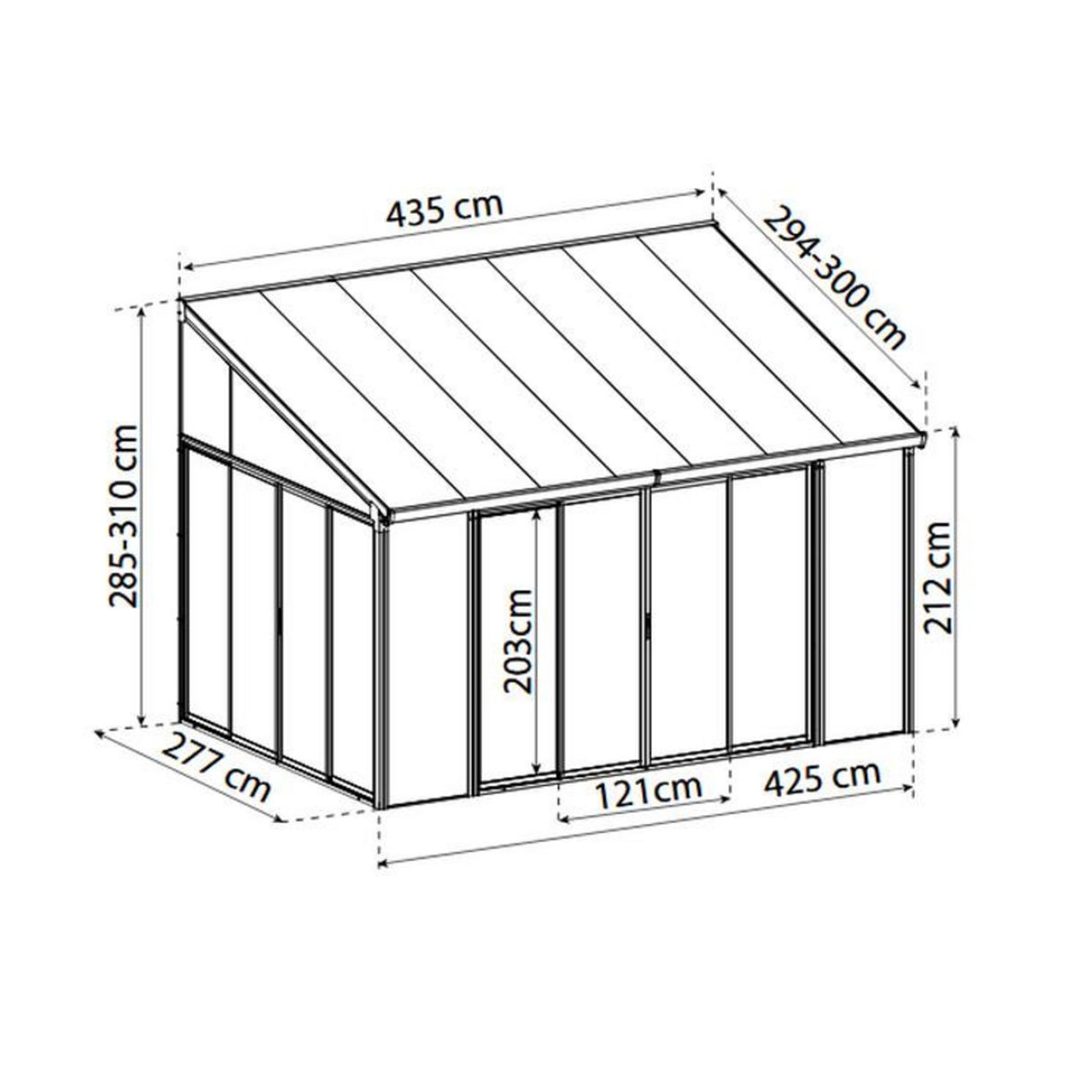Palram Pergola fermée 11.8m² gris anthracite - 703708