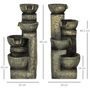 Voir la diapositive 3 : OUTSUNNY Fontaine de jardin cascade 4 pots débit réglable pompe à eau submersible incluse résine noir bronze vieilli