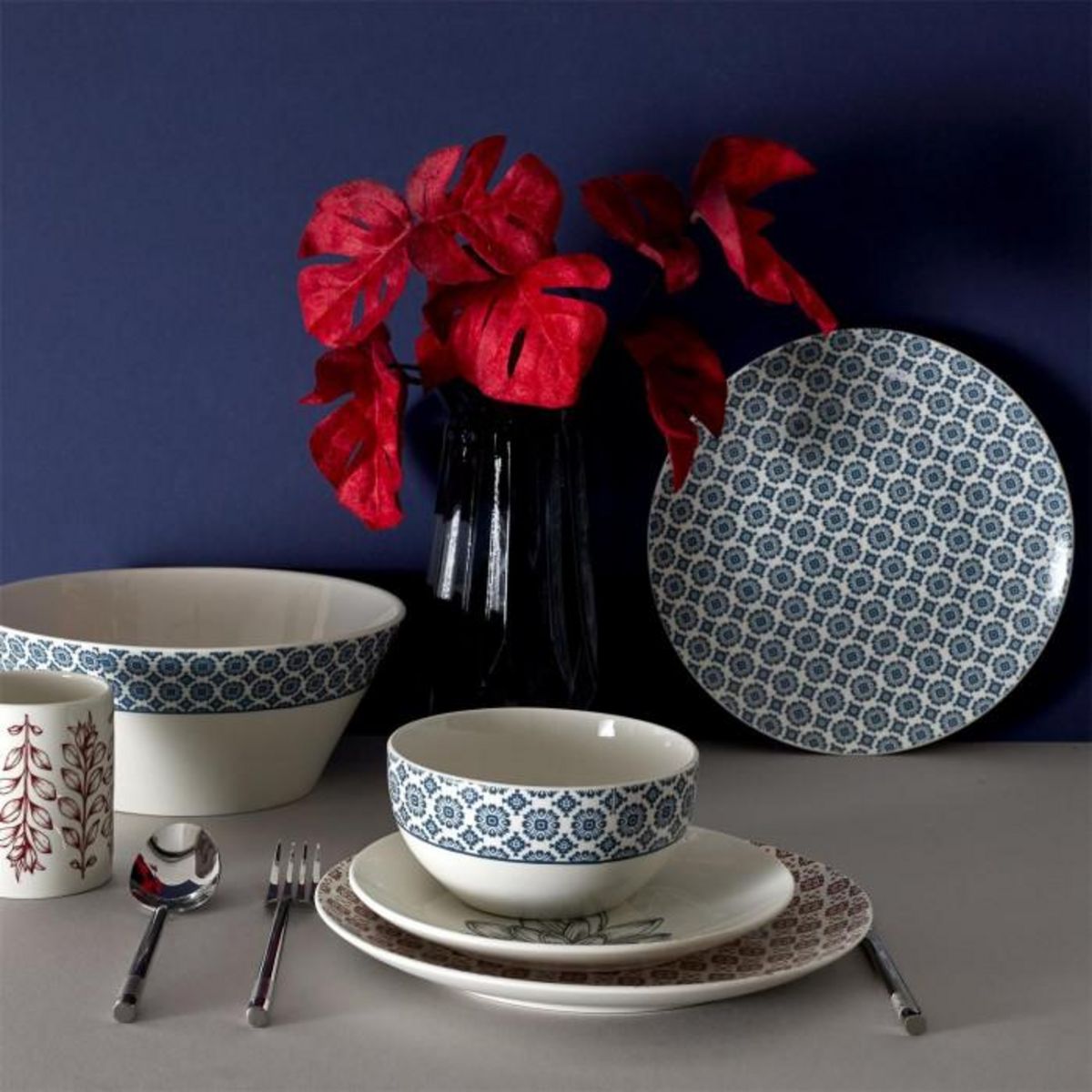 Paris Prix Lot de 6 Bols Imprimé  Cottage  60cl Bleu