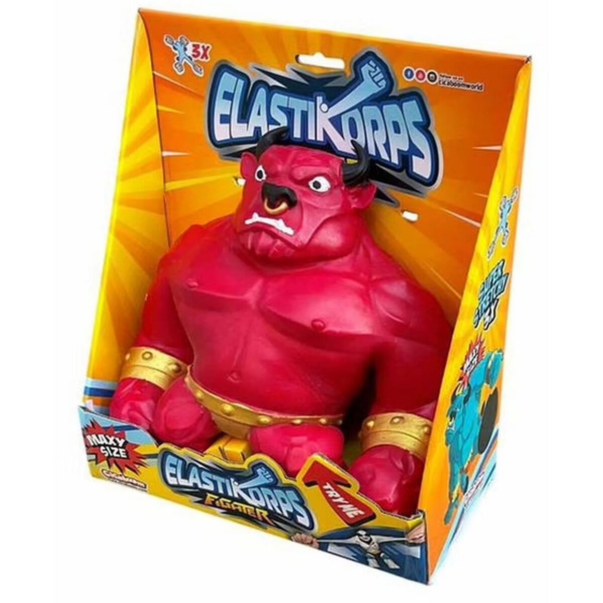 Cicaboom Figurine ELASTIKORPS Maxy Fighters Série 1 24cm Taureau Rouge Bullo