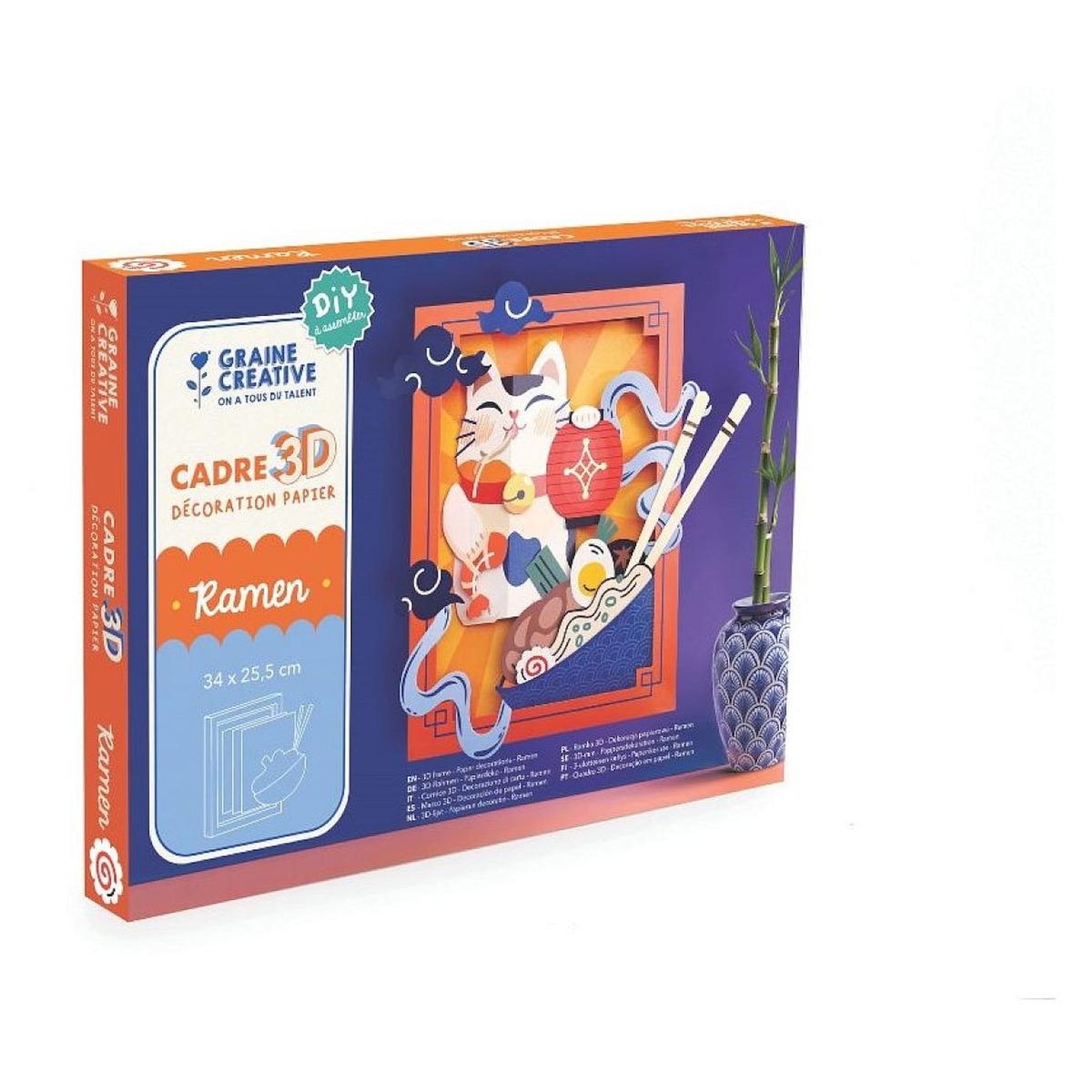 Graine créative coffret creatif Cadre 3D Papier Les Ramen