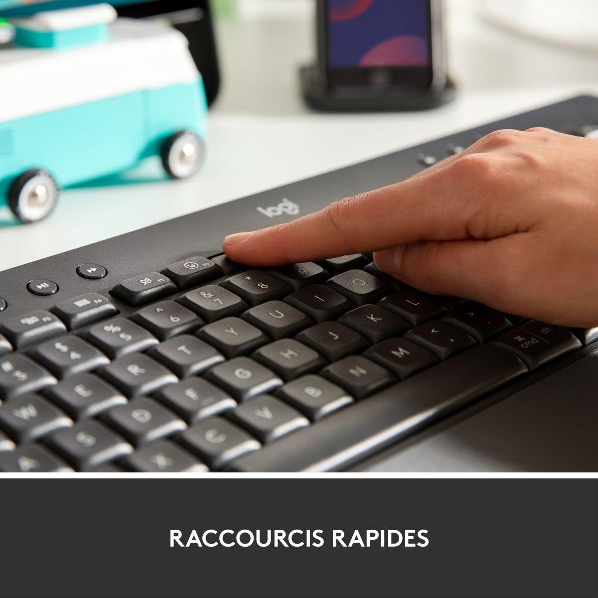 Voir la diapositive 3 : Logitech Clavier sans fil K650 Noir Ergonomique repose poignets