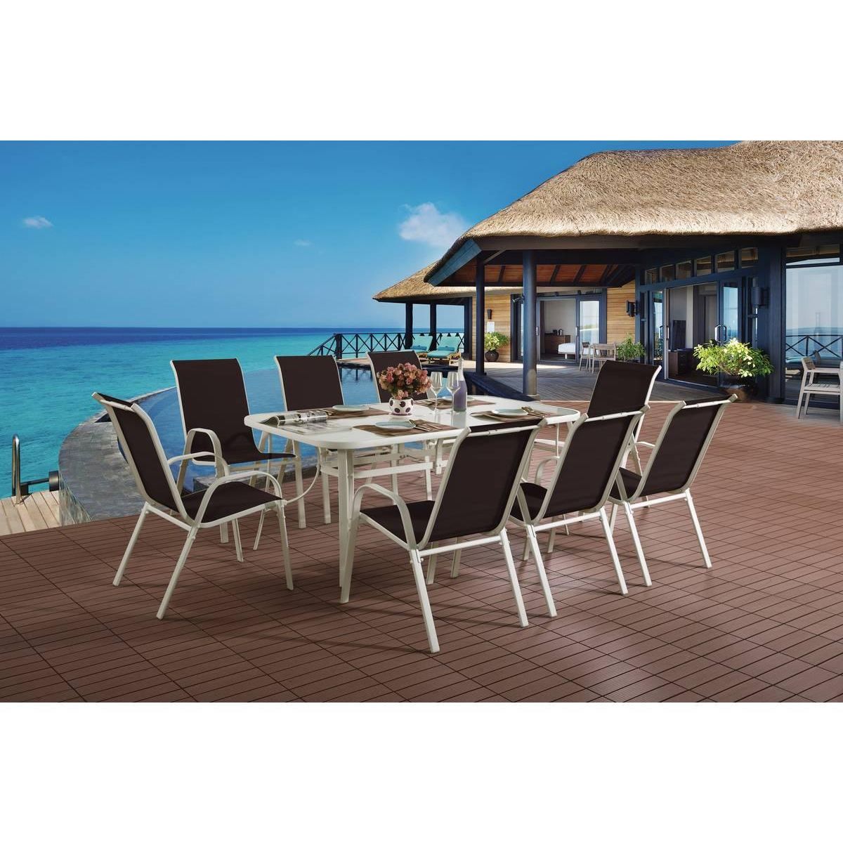 Habitat et Jardin Salon de jardin  Cordoba XL 180  - Phoenix - Taupe