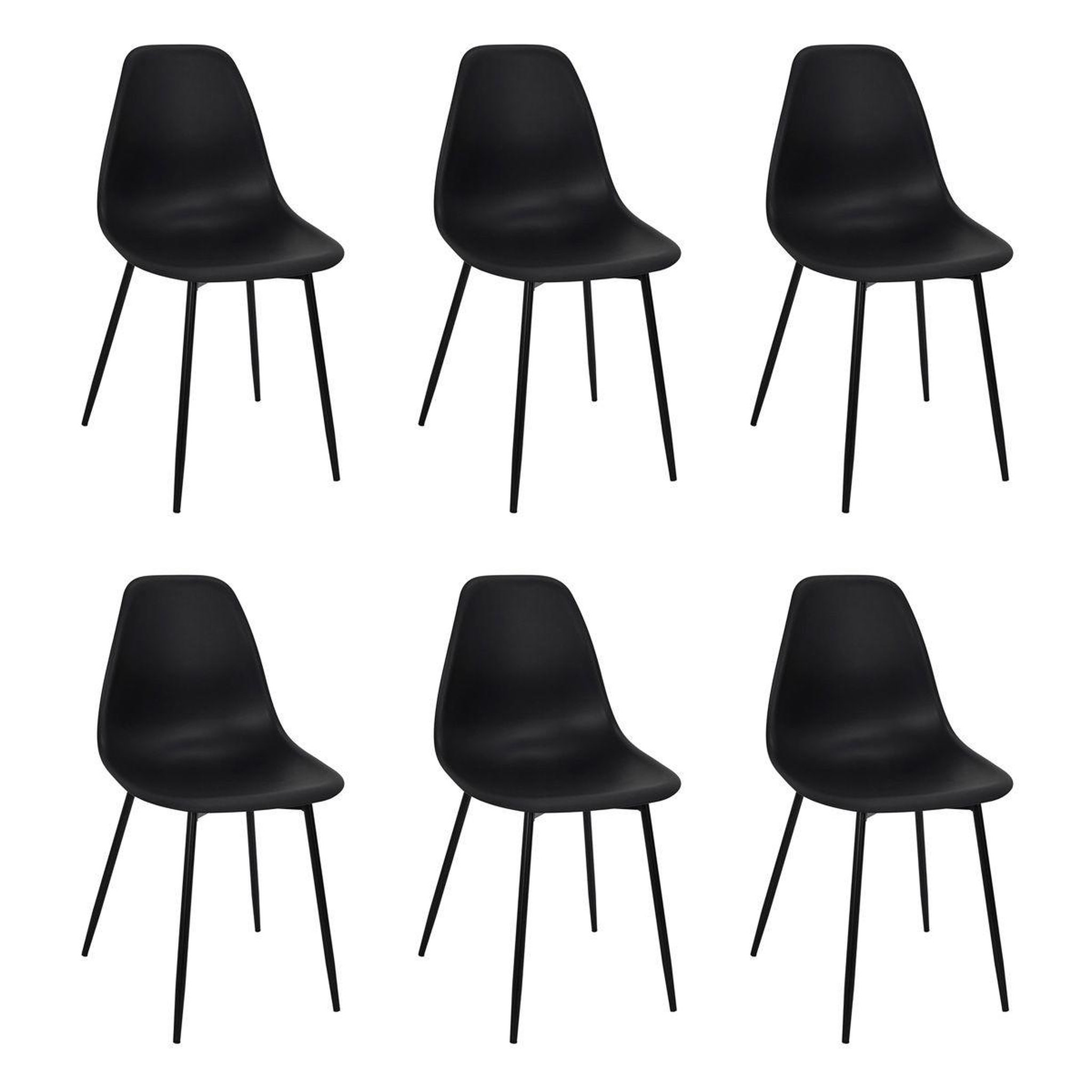 The Home Deco Factory Lot de 6 chaises  gustav  87cm noir