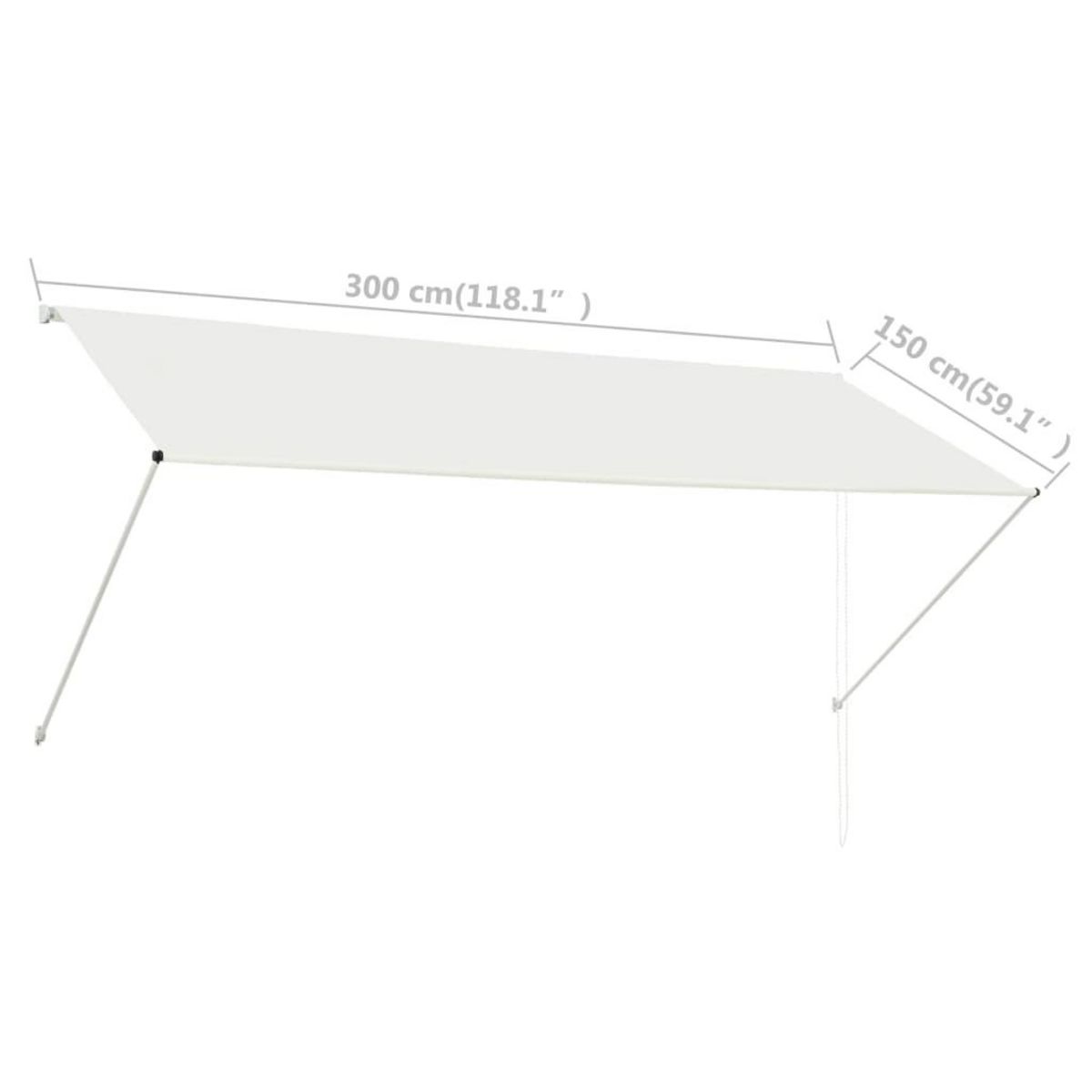 VIDAXL Auvent retractable 300x150 cm Creme