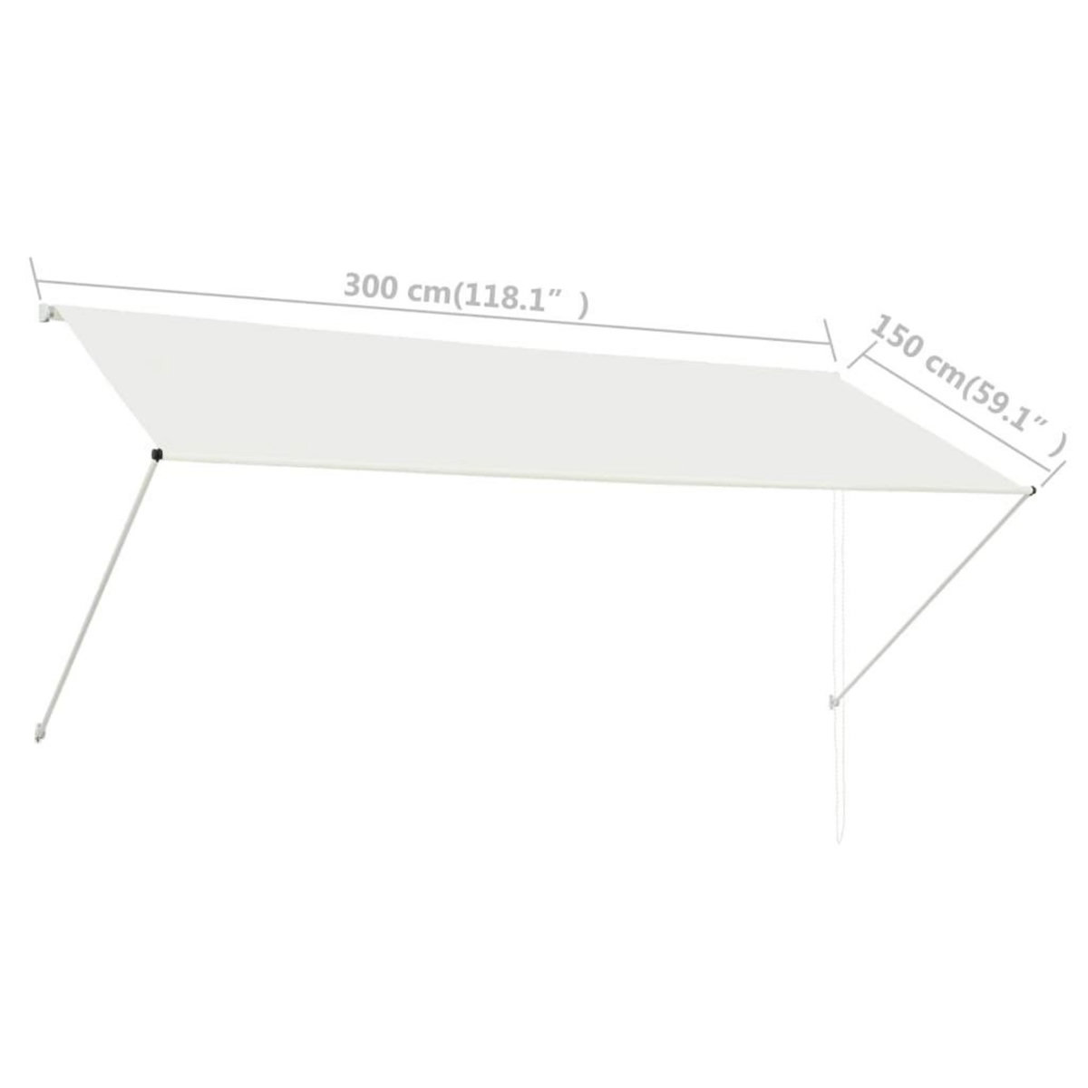 VIDAXL Auvent retractable 300x150 cm Creme