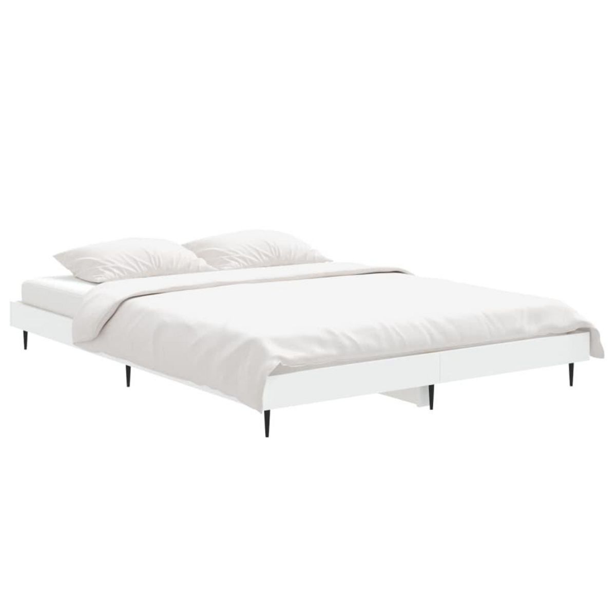 VIDAXL Cadre de lit sans matelas blanc 140x190 cm bois d'ingenierie