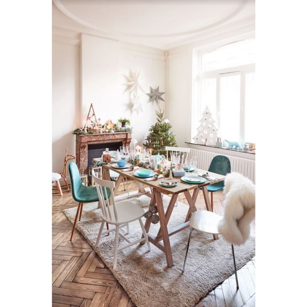 LUMINARC Service d'assiettes opale 18 pièces DIWALI Turquoise