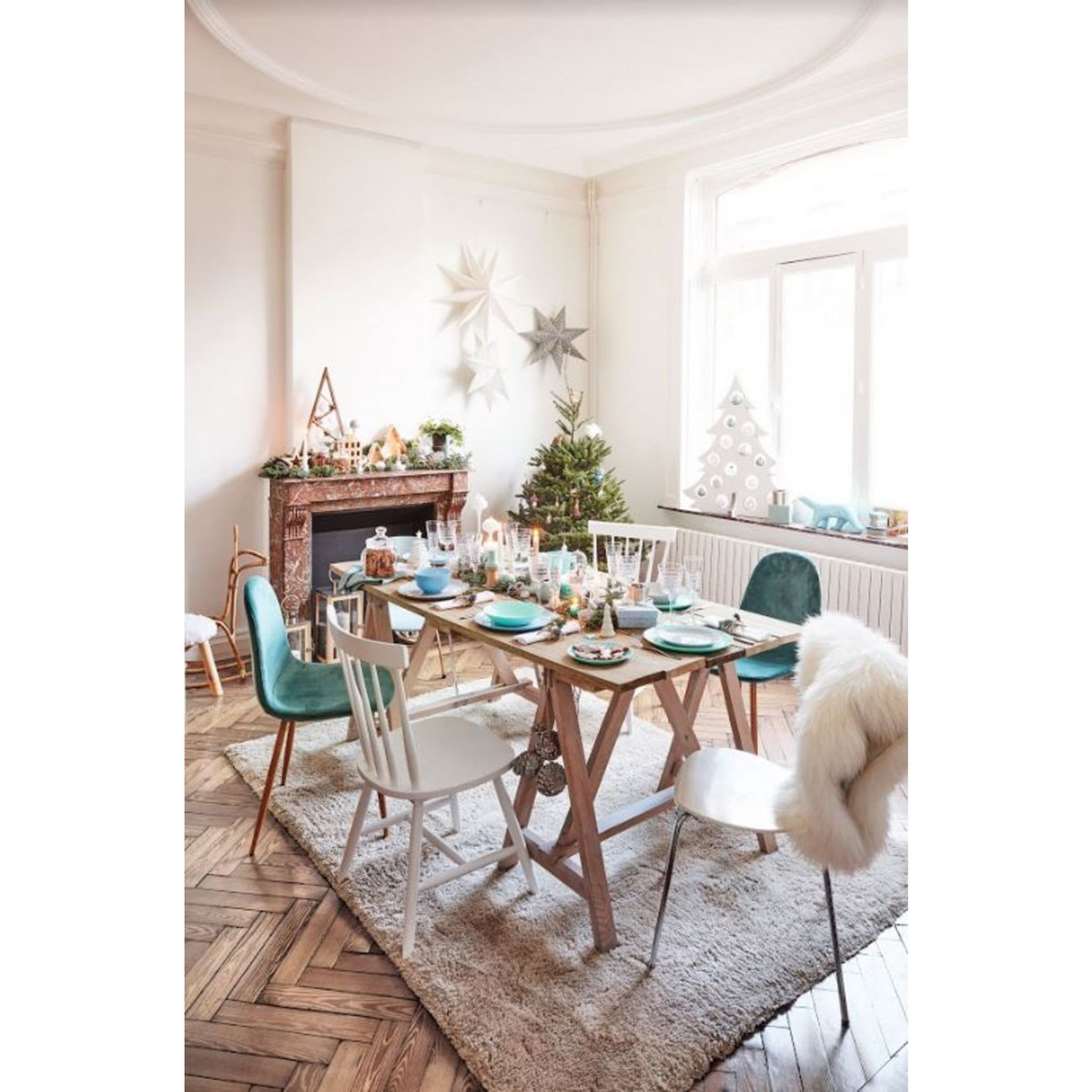 LUMINARC Service d'assiettes opale 18 pièces DIWALI Turquoise