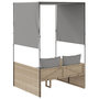 Voir la diapositive 5 : VIDAXL Chaise longue double avec toit et rideaux beige resine tressee