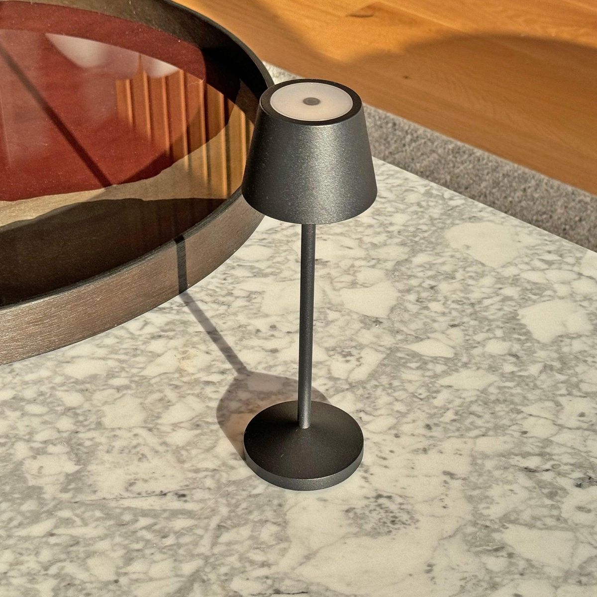 Lumisky Lampe de table sans fil EMILY Noir Aluminium H25cm