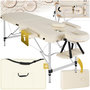 Voir la diapositive 1 : tectake Table de massage portable pliante 2 zones avec sac de transport inclus beige