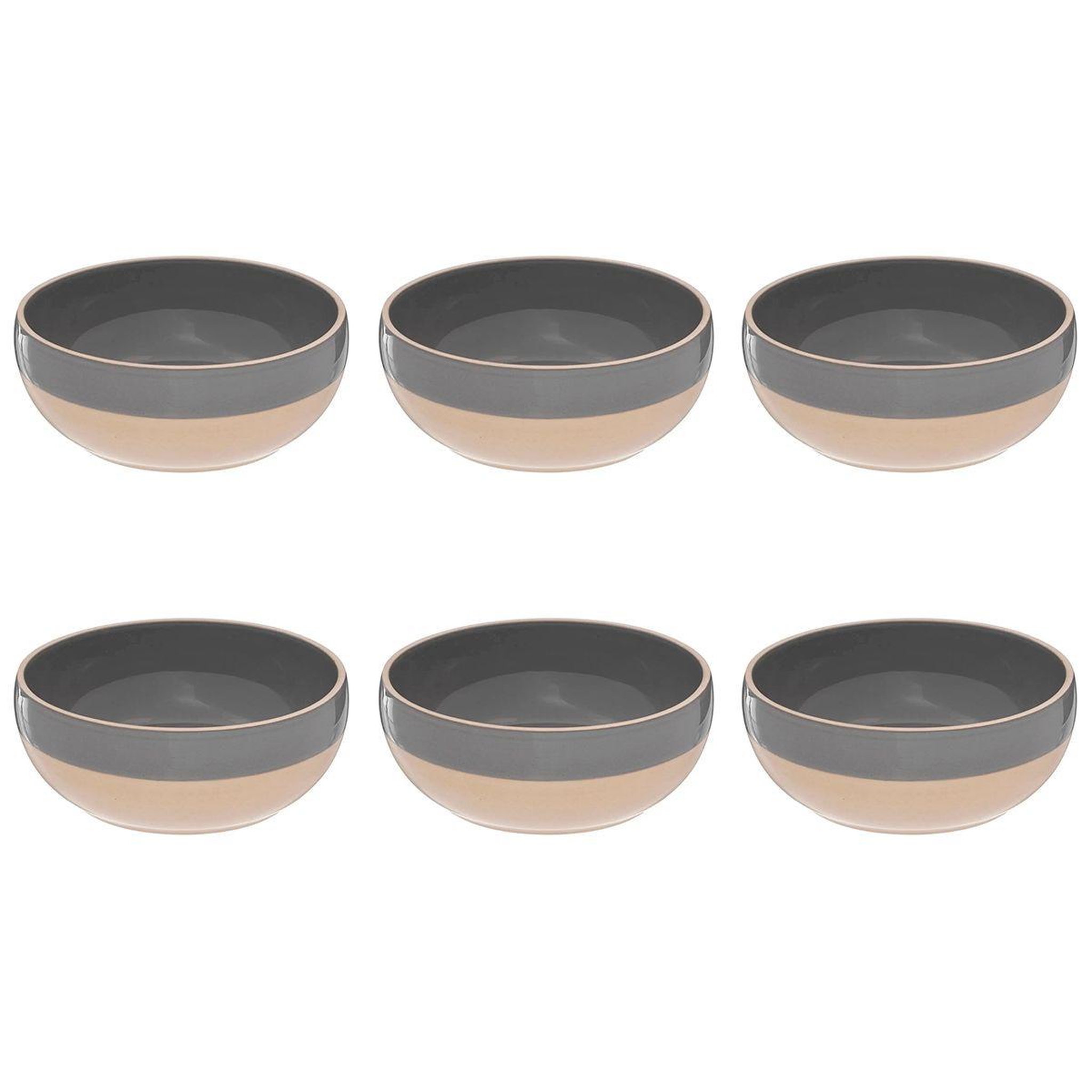 Voir la diapositive 1 : SECRET DE GOURMET Lot de 6 Bols Design  Asma  55cl Gris