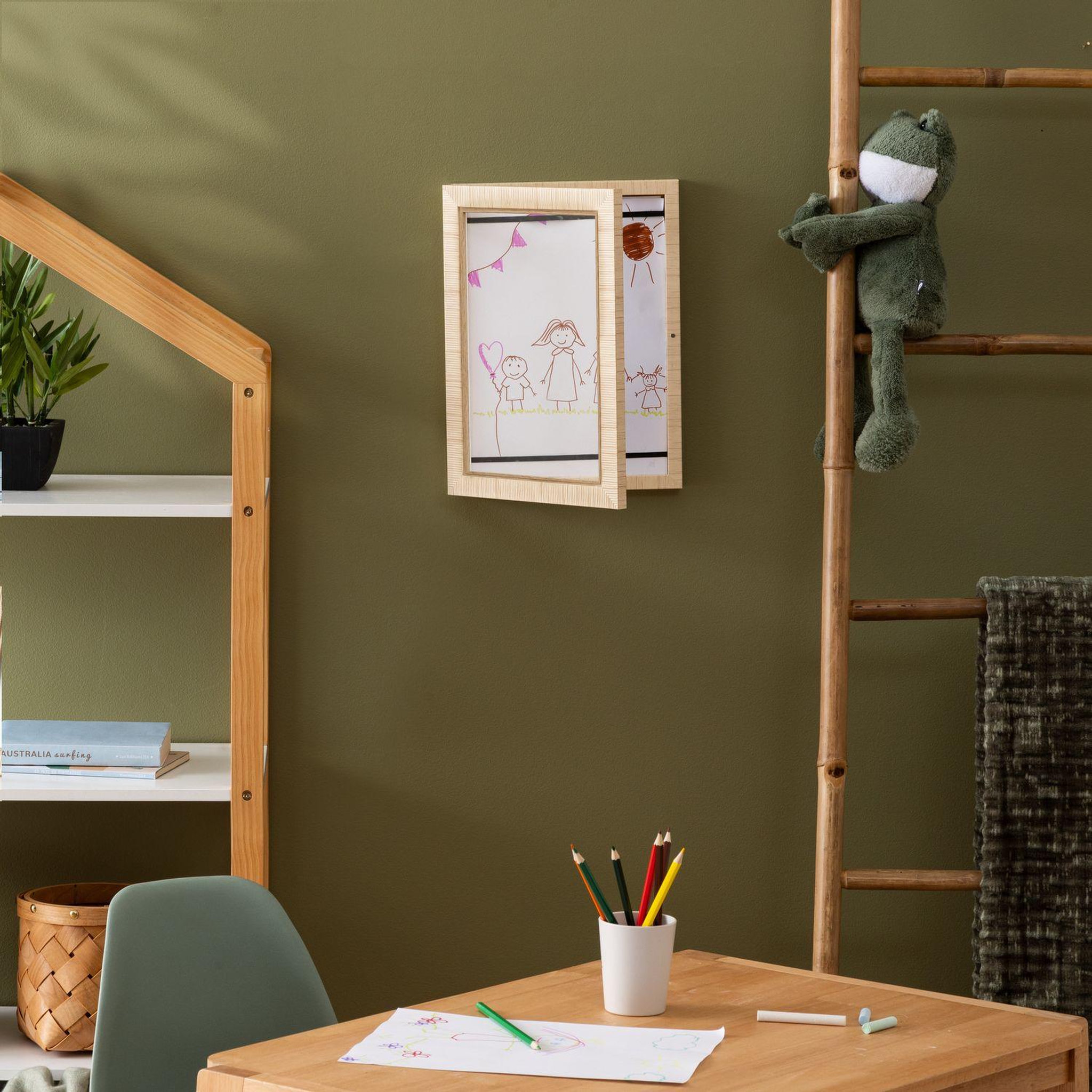 Voir la diapositive 5 : ATMOSPHERA Cadre à dessin en bois thea - beige