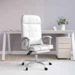 VIDAXL Fauteuil de massage inclinable de bureau Blanc Similicuir