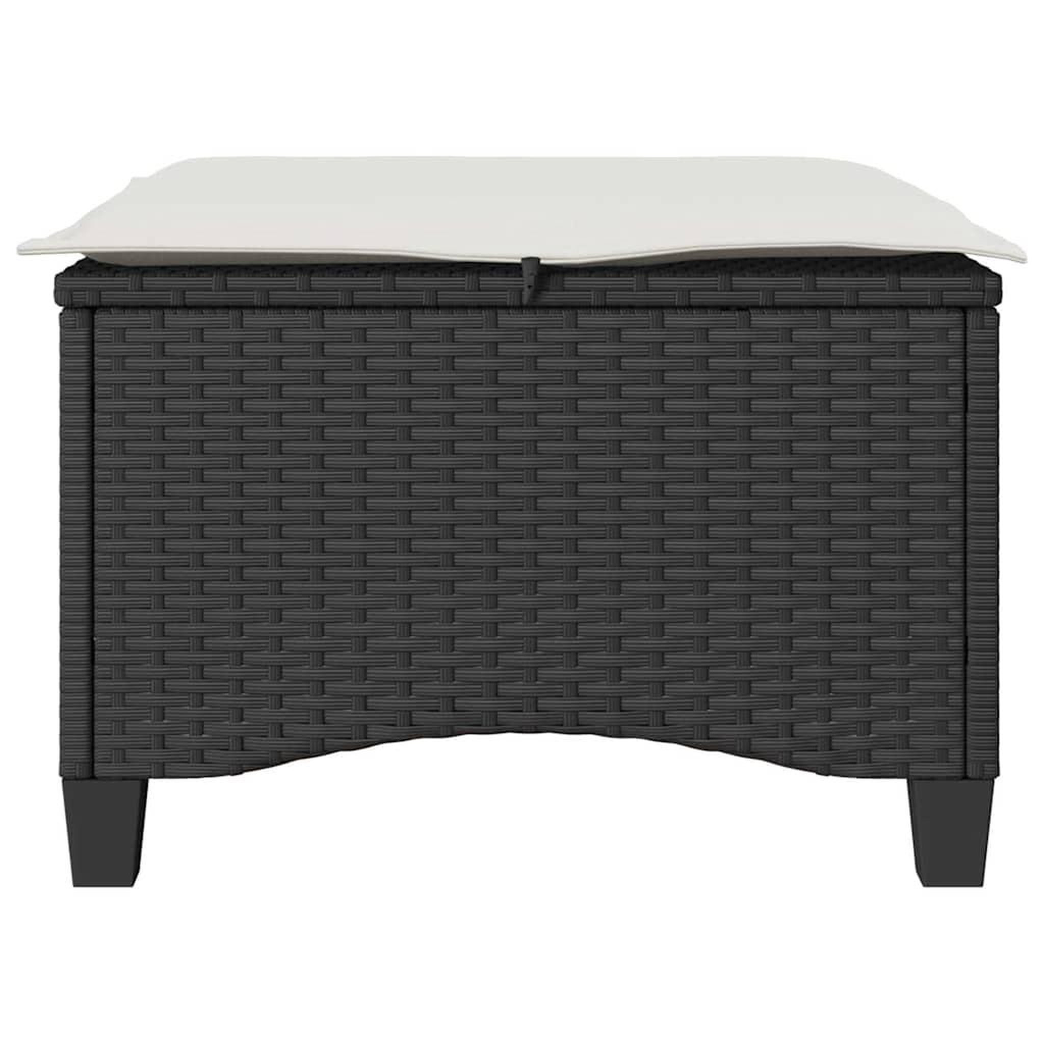 Voir la diapositive 5 : VIDAXL Tabourets jardin coussins 2 pcs noir 55x55x36 cm resine tressee