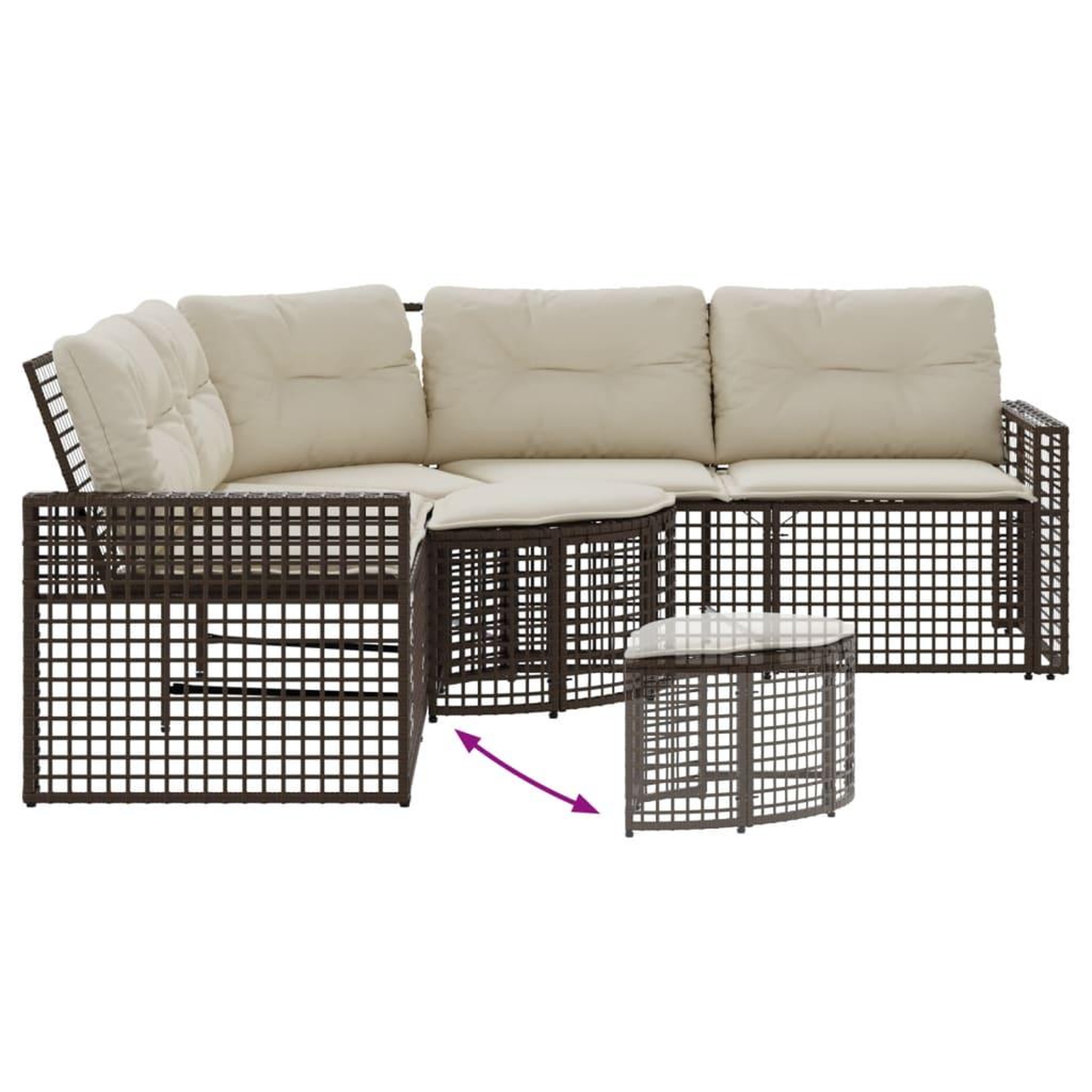 Voir la diapositive 5 : VIDAXL Canape de jardin et coussins et repose-pied en forme de L rotin