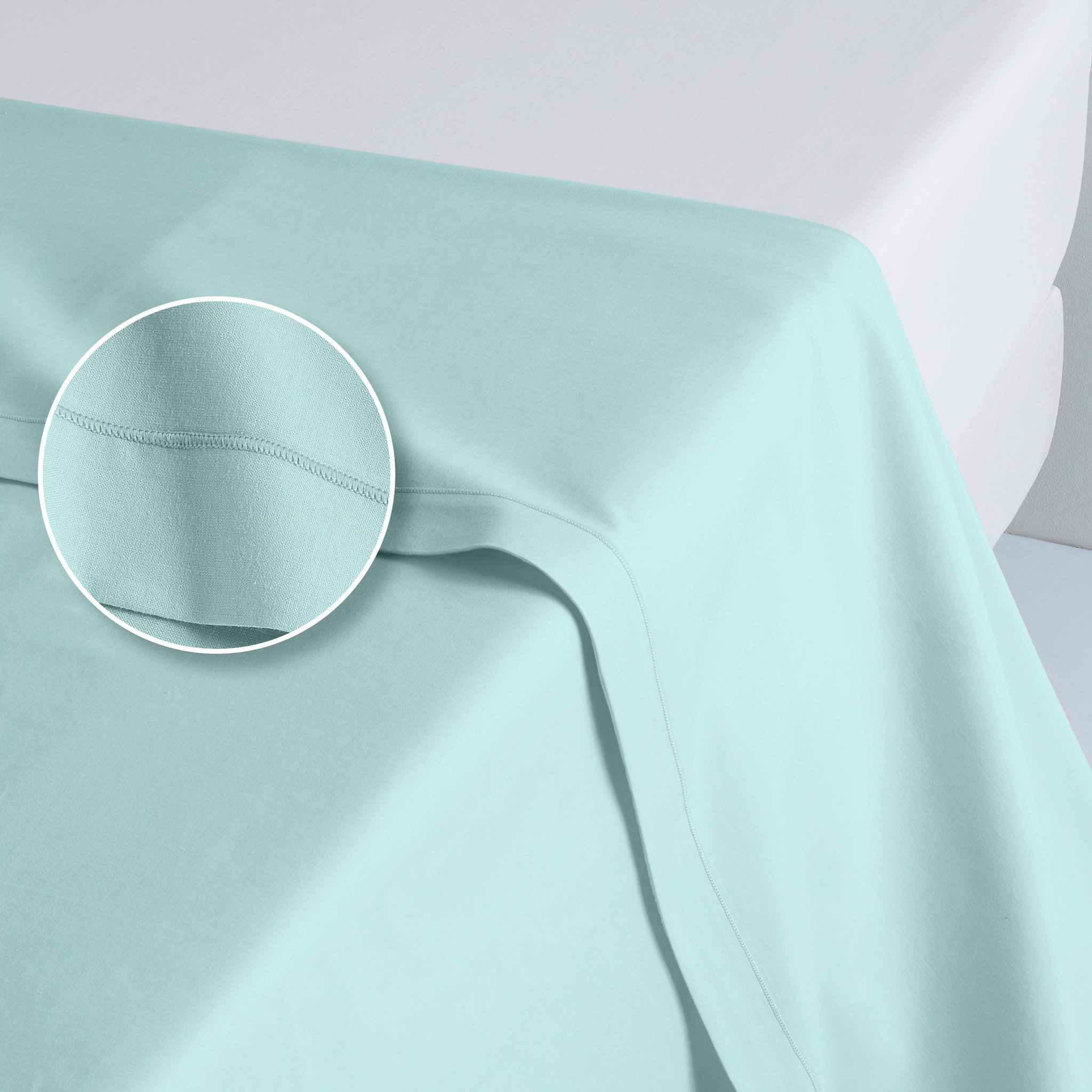 Voir la diapositive 1 : ACTUEL Drap plat uni en coton 57 fils - collection permanente