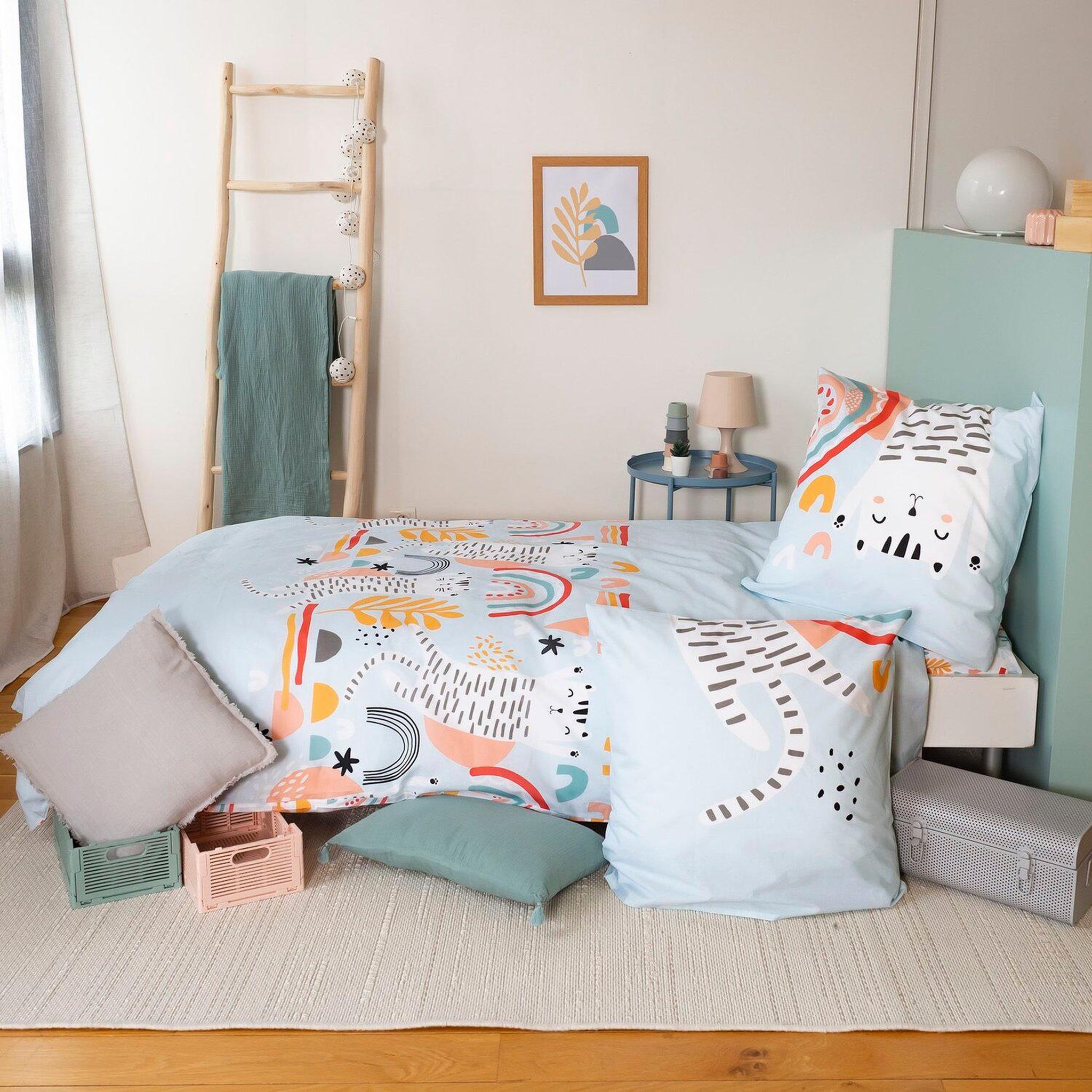 Voir la diapositive 3 : Home collection Parure housse de couette 140x200cm 100% coton 57 fils catchi
