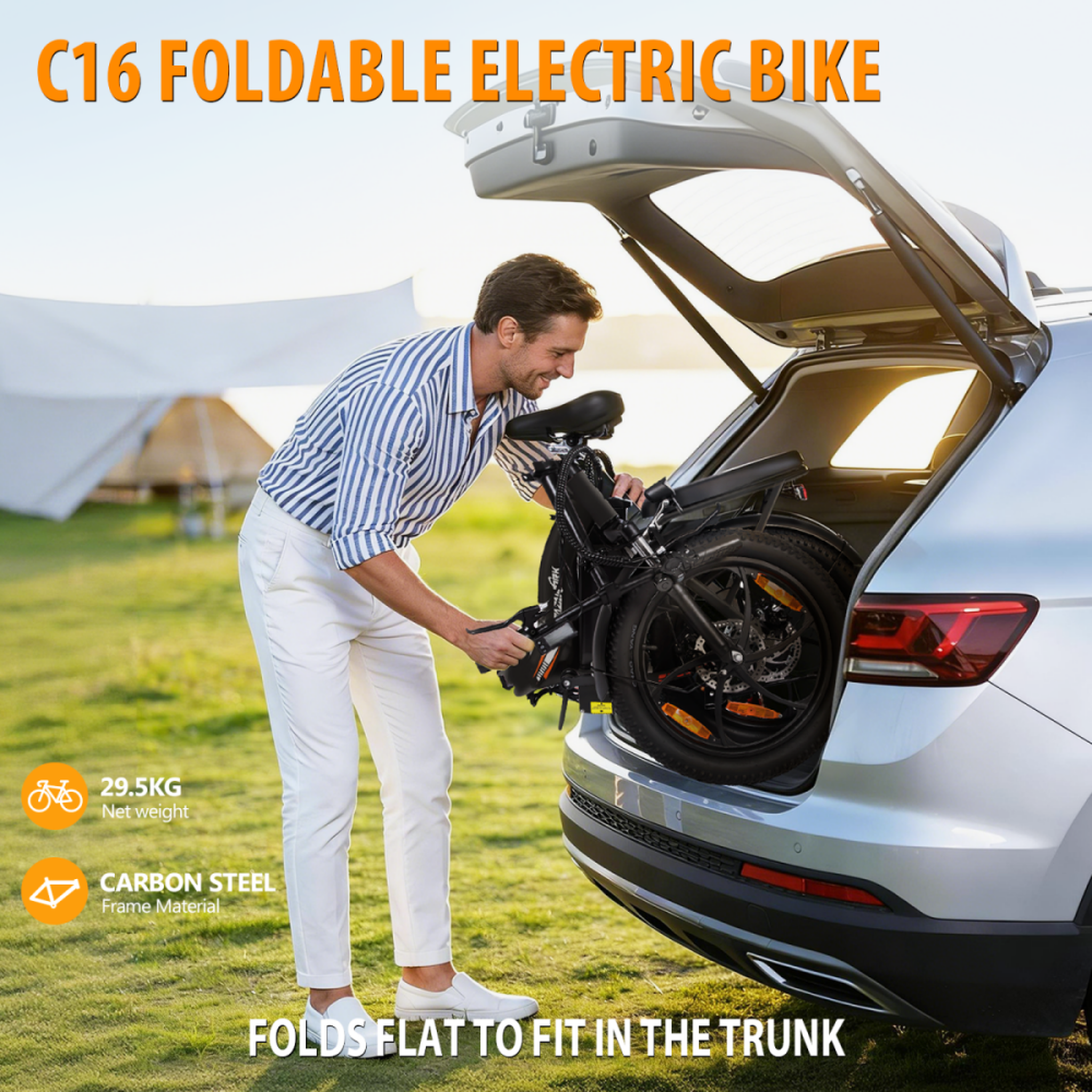 Voir la diapositive 5 : ZAZAWORK Vélo électrique pliant ZAZAWORK C16