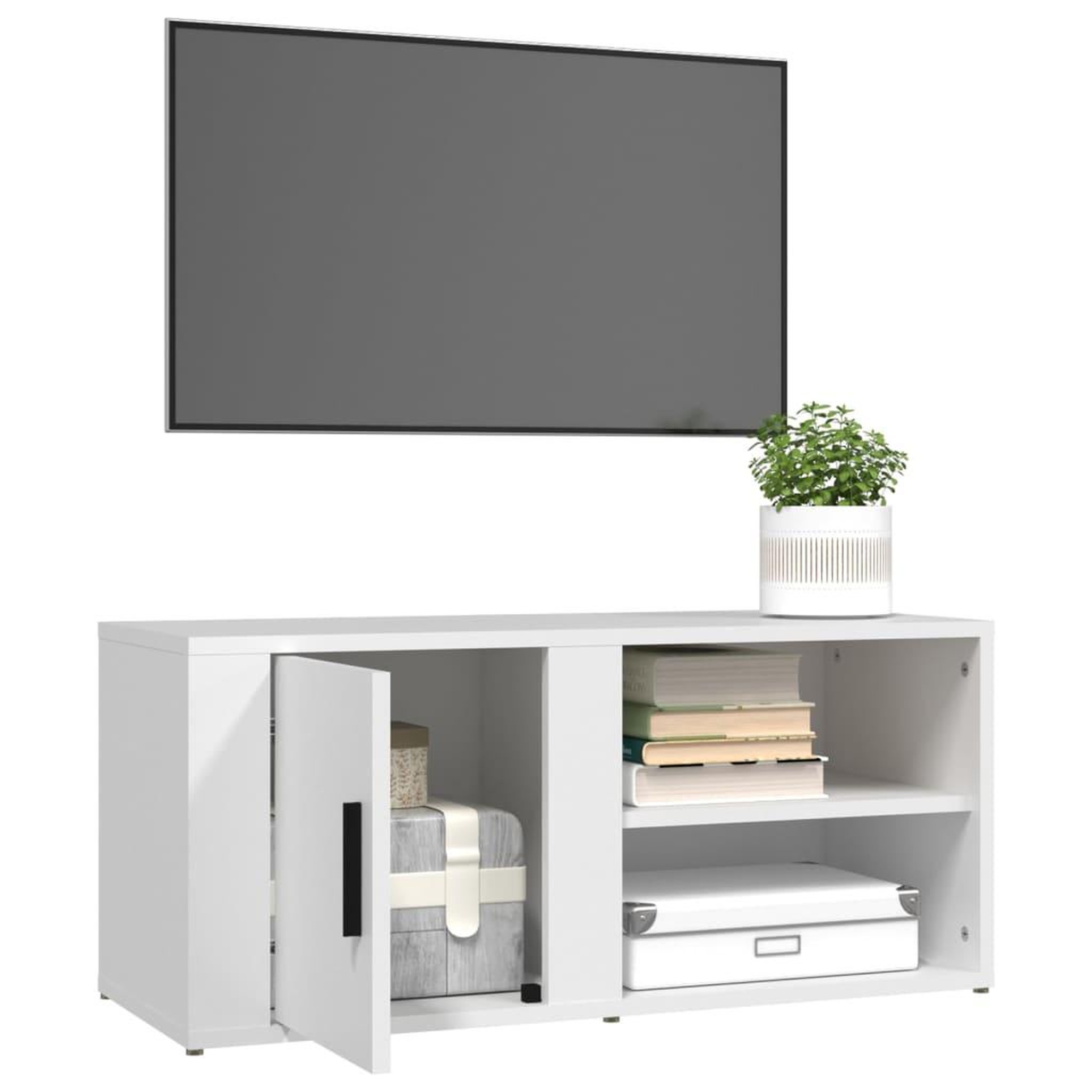 Voir la diapositive 5 : VIDAXL Meubles TV 2 pcs Blanc 80x31,5x36 cm Bois d'ingenierie