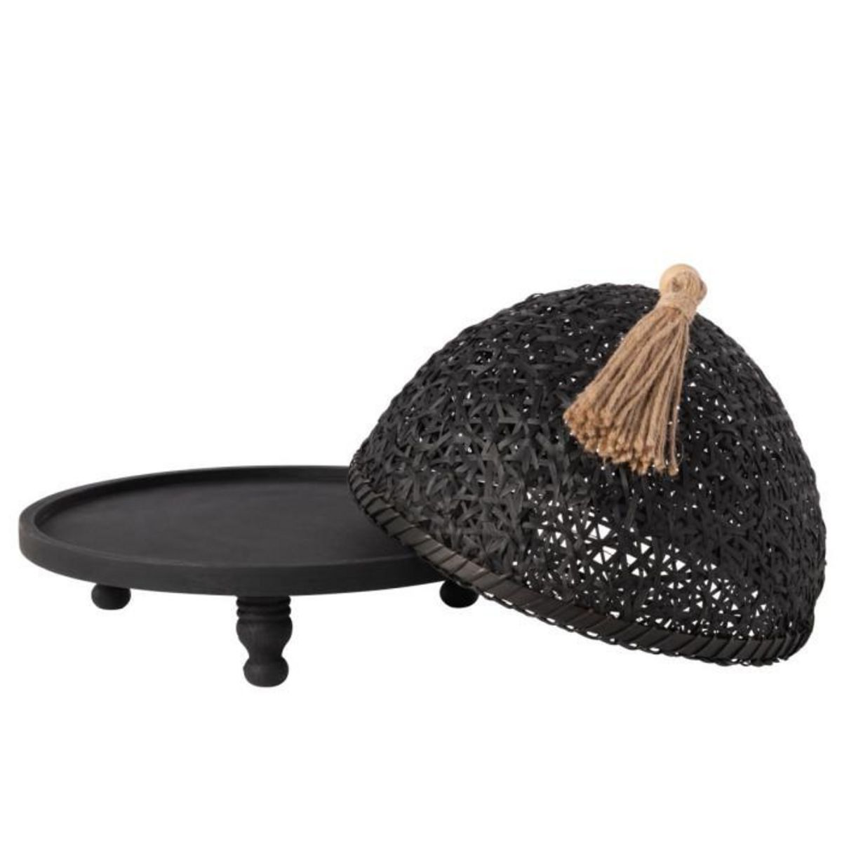 Paris Prix Cloche Alimentaire Avec Plateau  Bois  30cm Noir