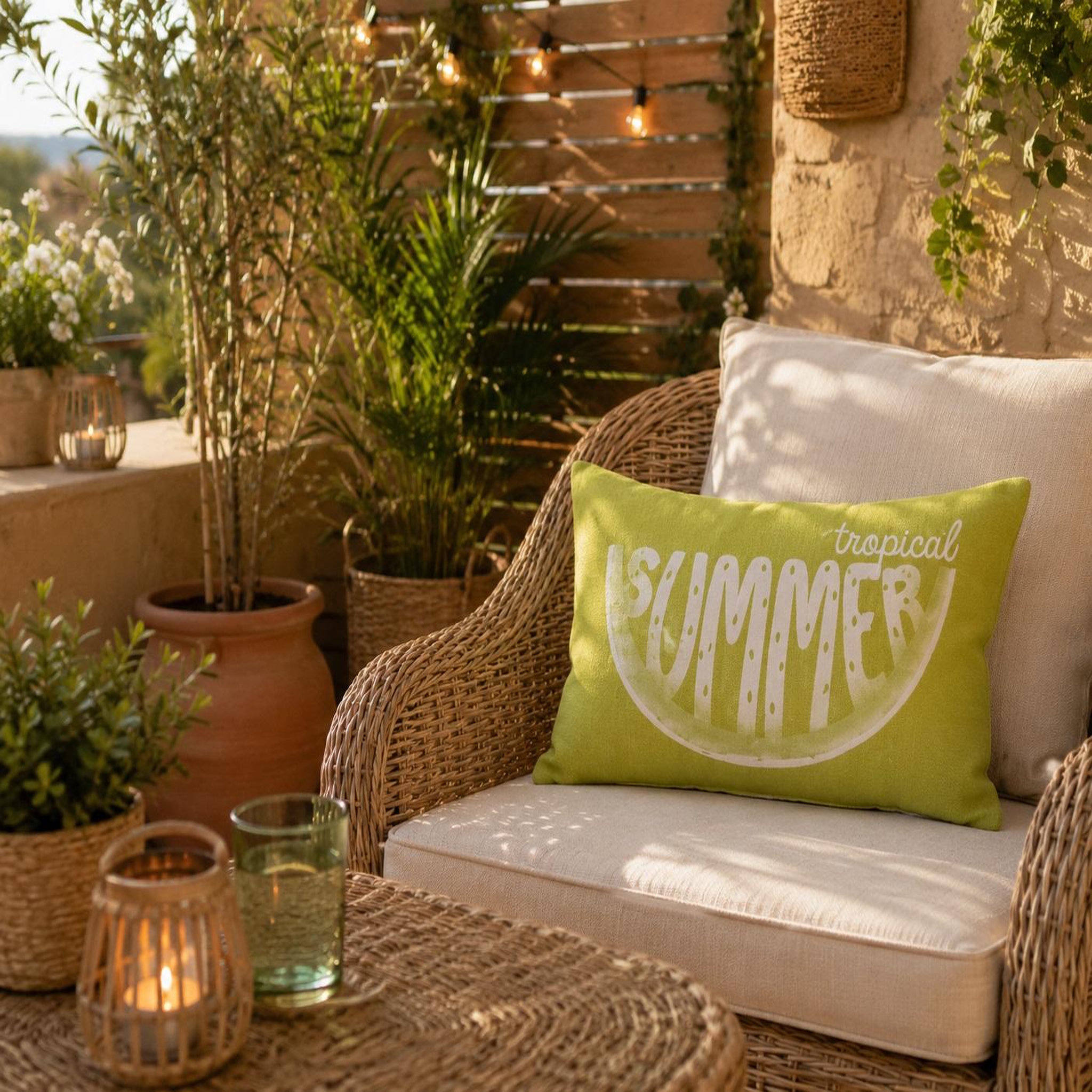 Voir la diapositive 2 : Eden Coussin déhoussable pacifique summer anis