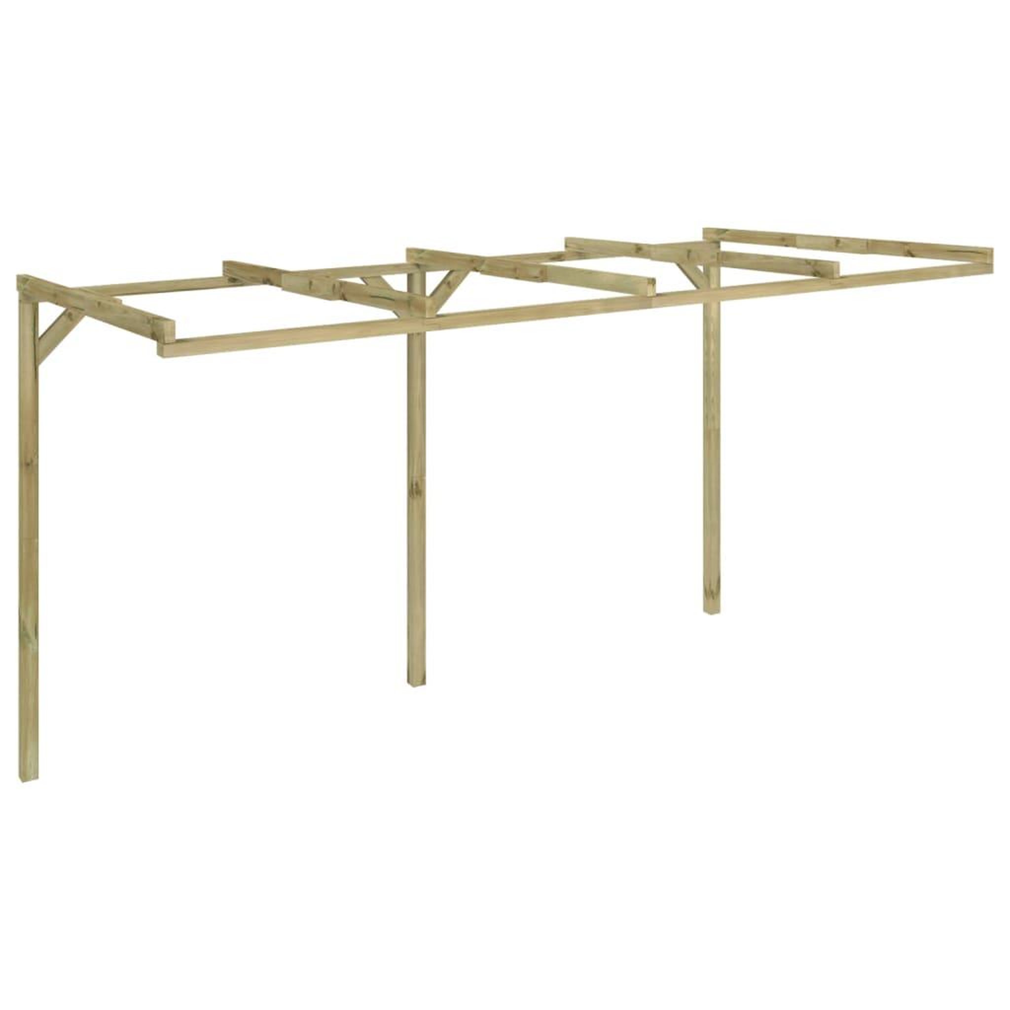 Voir la diapositive 4 : VIDAXL Pergola a appentis 2 x 4 x 2,2 m Bois