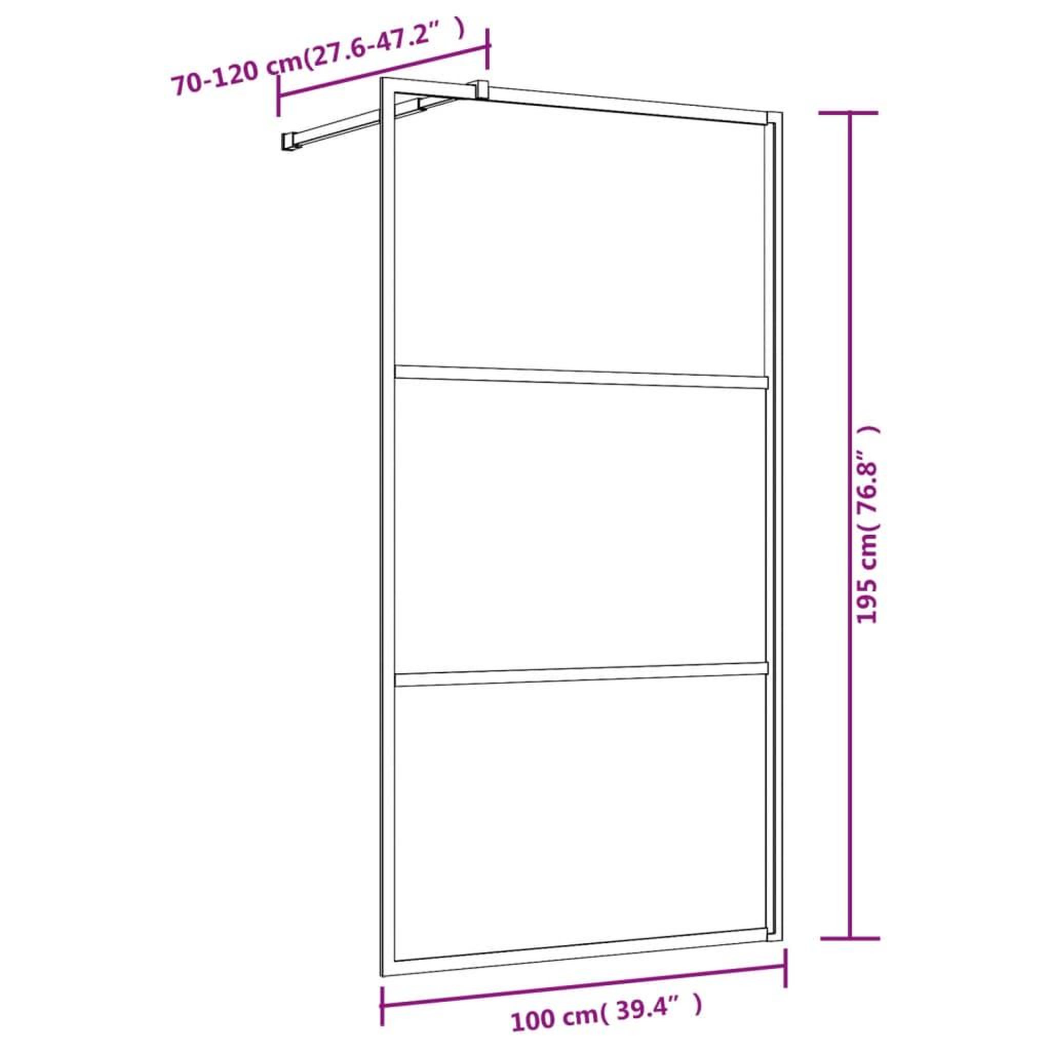 Voir la diapositive 6 : VIDAXL Paroi de douche avec verre ESG transparent dore 100x195 cm